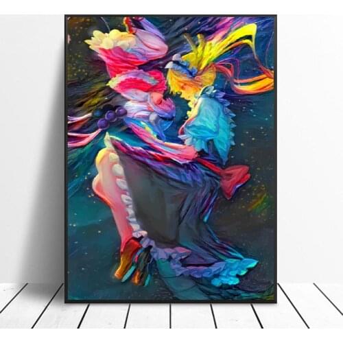 Watercolor Tohru and Kanna Kobayashi Art Canvas Poster Home Decor Painting No Frame