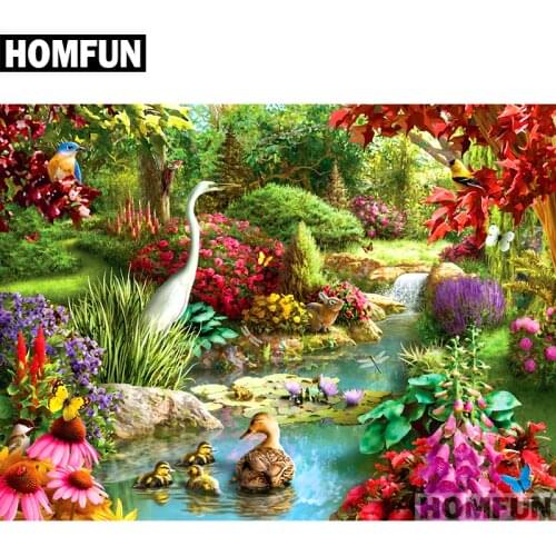 HOMFUN Full Square/Round Drill 5D DIY Diamond Painting "Forest animals" Embroidery Cross Stitch 5D Home Decor Gift A01704