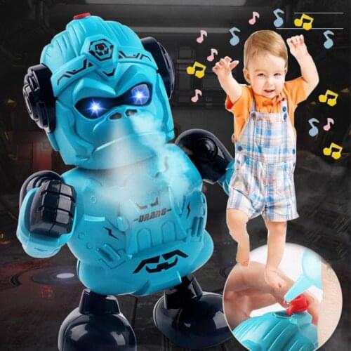 Kids toys Dancing Robot Air Humidifier Spray King Kong Childrens Electric Lamplight Music Transformation Monkey Toy Kid Gift