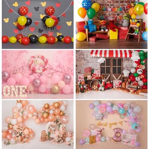 1st Birthday Backdrops Photography Baby Shower Cake Smash Photo Background Children Newborn Pink Interiors Studio Photocall Prop