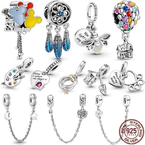 Hot Sale 100% Real 925 Sterling Silver Ariel Balloon Charm Fit Original Pandora Bracelet Making Fashion DIY Jewelry For Women