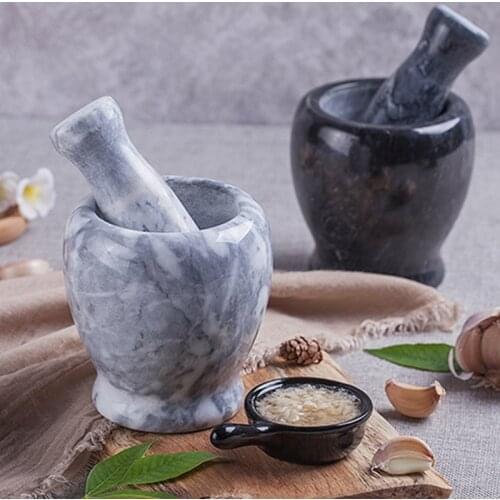 Creative Natural Stone Garlic Press Crusher Masher Mortar Pestle Set Manual Herbs Mill Kitchen Chopper Grain Spice Pepper Ginder