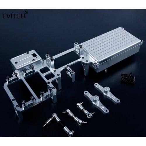 FVITEU CNC Alloy Equipment box set dual servo tray for Losi 5ive-T Rovan LT King Motor x2