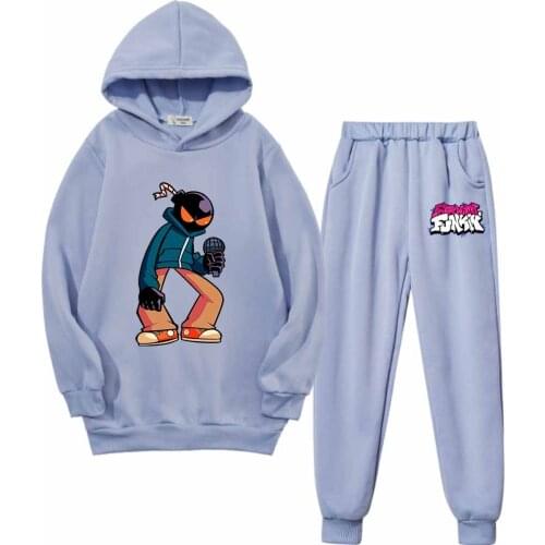 Children Aged 2 To 12 Hoodies Pants Suit Boys and Girls Recreational Sweater Two-piece Friday Night Funkin Theme