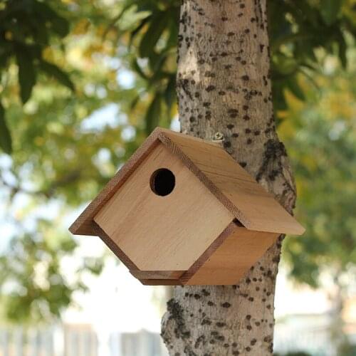 Red cedar eco small primitive original wooden bird house