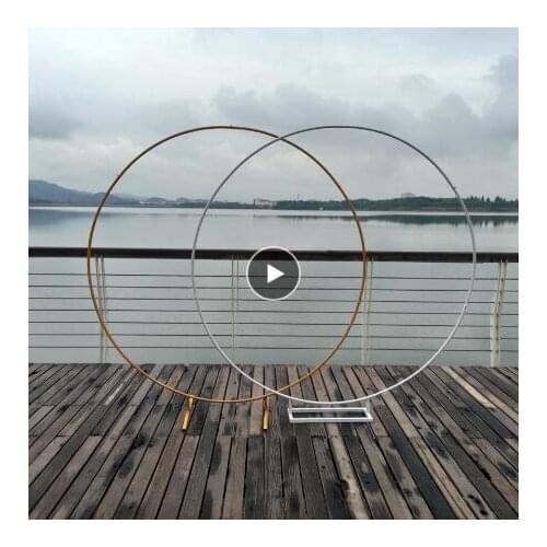 Circle Wedding Arch Background Wrought Iron Shelf Decorative Props DIY Round Party Background Shelf Flower with Frame