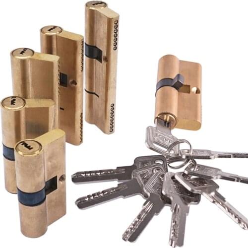 Brass Door Lock cylinder Lengthened 65 70 80 90 mm Biased Lock core Anti-Theft Entrance lock part