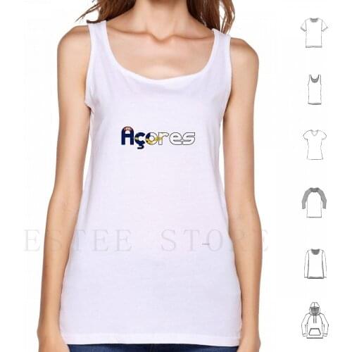 Azores Word Tank Tops Vest Sleeveless Azores Portugal Portuguese Azorean Barcelos Madeira Galo Lisbon Europe Europe Flag