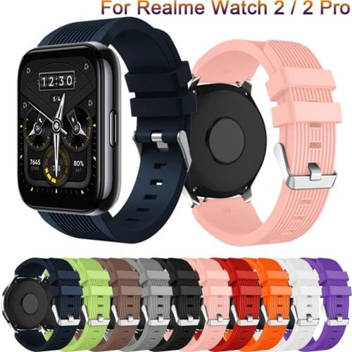 Soft Silicone Watchband For Realme Watch 2 / 2 Pro Strap Smart Wristband For Realme Watch S Pro Bracelet Wrist strap belt Correa