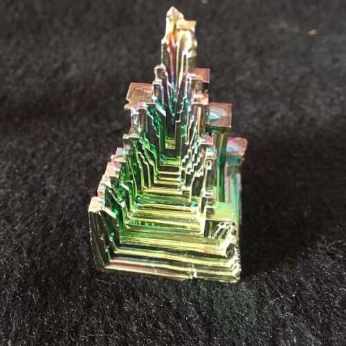 Natural Green Metal Stone Bismuth Ore Rough Pyramid Beautiful Gift Rainbow Bismuth Specimen Crystal Healing Mineral 10-30g