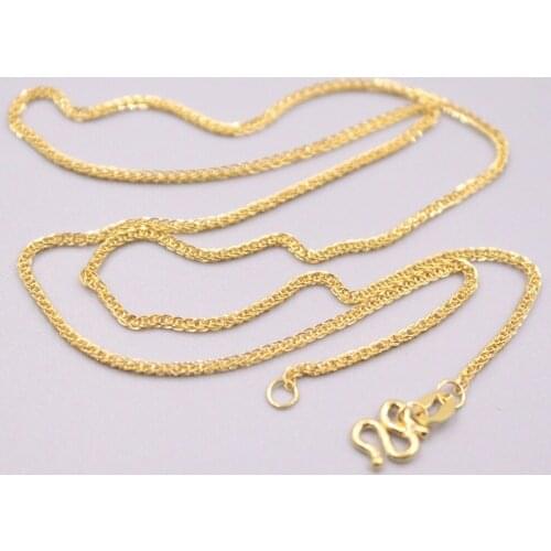 New Pure 24K Yellow Gold Necklace Women Luck Wheat Chain 3.5-4g 16.5inches 1.1mmW / 5G Craft