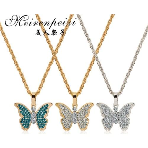 New trendy Butterfly Necklace silver for girl Christmas gift party gift jewelry wholesale moonso