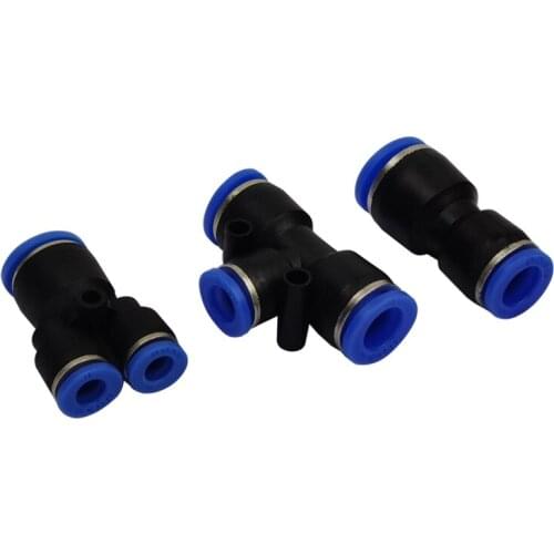 Pneumatic fitting PG/PEG/PW T-type Reducing Tee Straight Through 4 to 12mm plastic hose quick couplings