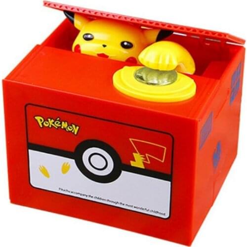Pokemon Toys Pokemon Pikachu Figure Electronic Plastic Money Box Steal Coin Piggy Bank Toys Figurine Children Birthday Gift