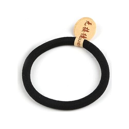 10pcs/lot Simple Black Hair Accessories Nylon Rubber Band Hair Rope Headband Flower DIY Material Handmade Accessories Wholesale