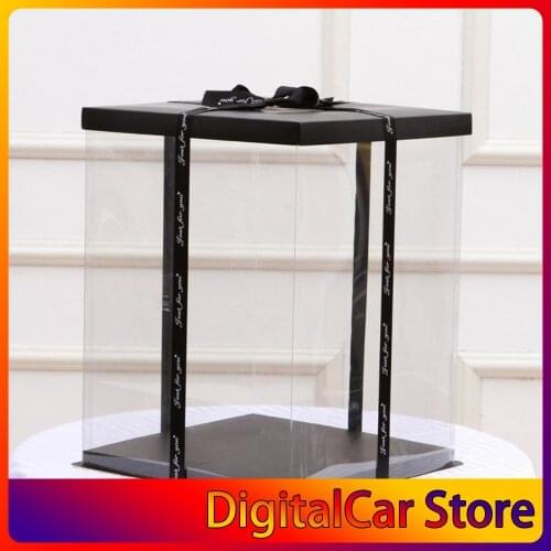 25cm Transparent Empty Gift Box for Artificial Teddy Bear Rose Flower Gifts Box Women Plush Bear Rabbit Gift