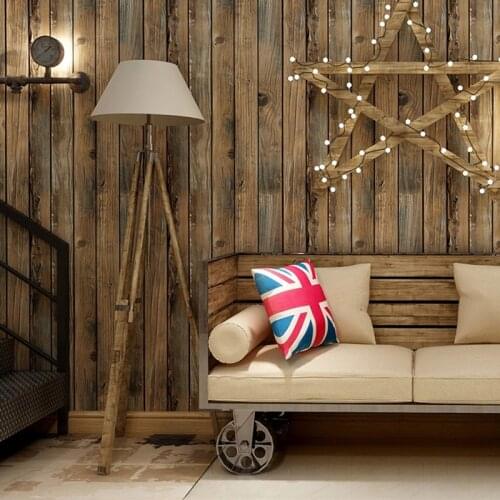 Retro 3D Three-dimensional Simulation Wood Board Wood Grain Stickers Self-adhesive Wall Stickers Restaurant Background Wallpaper