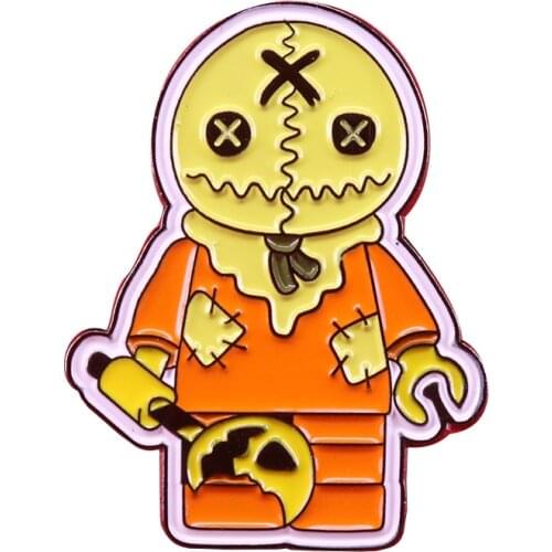 Sam pin cute ghost brooch with Jack lantern posse villains badge Halloween accessory