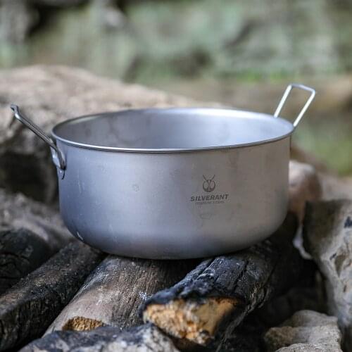 2100ml Ultralight Titanium Stockpot Outdoor Cooking Pot Camping Equipment Picnic Utensils Kitchen Traveling Hiking BBQ Cookware