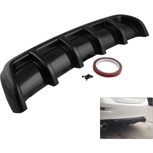 25"x 5" Universal Car Kit Rear Bumper Cover Trim ABS Shark Fin Spoiler Lip Diffuser Car Modification Parts