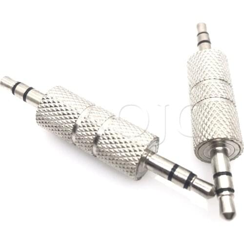 High Quality 1pc Silver Plated 3.5 mm Male to 3.5 mm Male audio Stereo Adapter Plug Converter Headphone jack