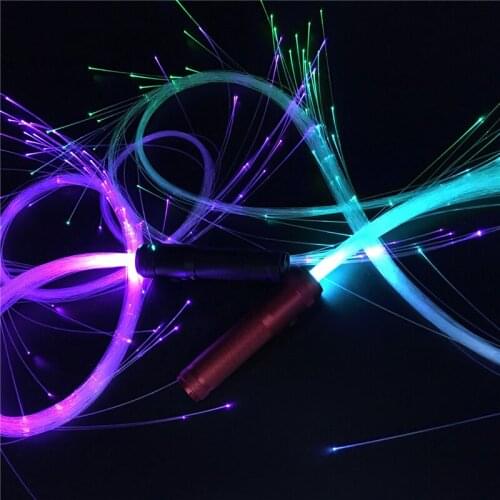 1.8M 360 Degree Colorful LED Fiber Optic Whip Dance Whip Glowing Hand Rope Flash Whip Atmosphere Props for Dance Festival Party