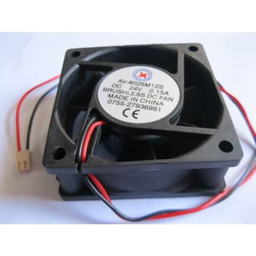 10 pcs Brushless DC Cooling 7 Blade Fan 6025S 24V Black 2 wire
