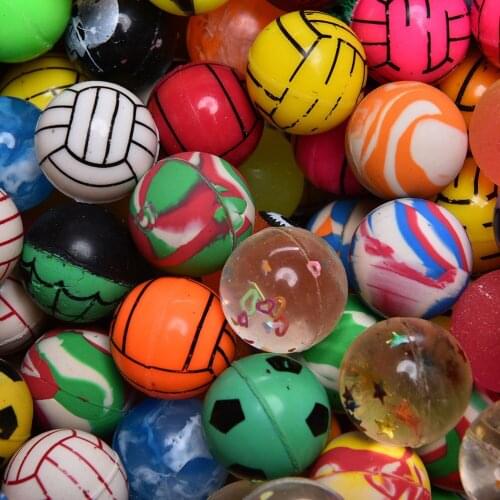 10Pcs Mixed Bouncy Ball Toy Child Elastic Rubber Ball Children Kids Of Pinball Bouncy Toy Party Acc Dia 2.7CM