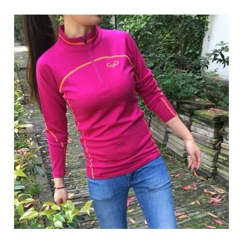 100% Australia Merino Wool Top Womens, Womens Merino Wool Shirt Long Sleeve, Womens Wool Spring Shirt, With YKK Zipper