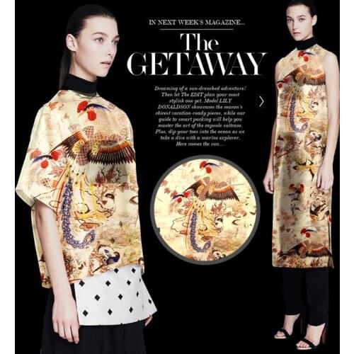 135 cm wide silk organza fabric meter 14 mm printed chinese silk fabric micro-perspective dress fabric wholesale silk cloth