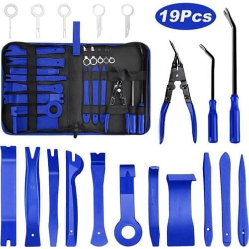 19Pcs Disassembly Tool Hand Tool Set Pry Interior Door Clip Panel Trim Dashboard Removal Kit Auto Car Opening Repair Tool Set