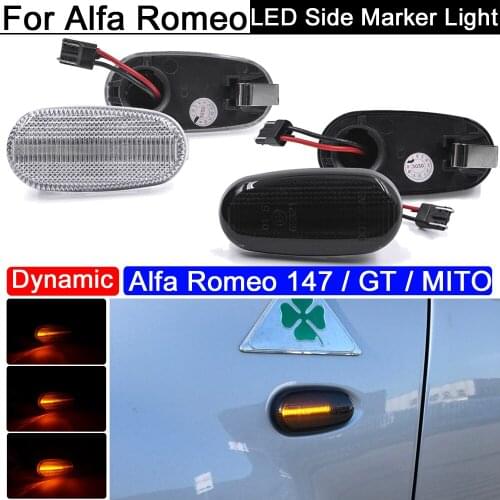 Dynamic LED Side Marker Lights for FOR Alfa Romeo 147 GT (937) 1 FOR Alfa Rom FOR FIAT Bravo II Hatchback Turn Signal Blinker