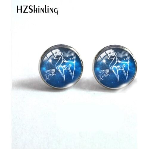 2019 New Fashion 12 Hot and Bronze Earrings Pierced Earrings Glass Eardrops Cabochon Earrings