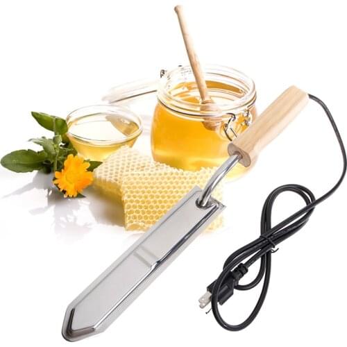 220V Electric Honey Scraper Stainless Steel Extractor Uncapping Knife Cut Bee Hive Honey Cutting Scraper