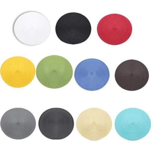 38cm Round Big Woven Nordic Style Non-slip Kitchen Placemat Coaster Insulation Pad Dish Coffee Cup Table Mat Home Decor