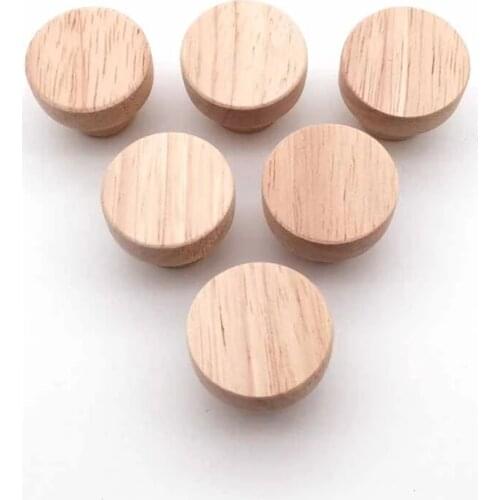 4Pcs Wood Round Pull Knobs Natural Wooden Cabinet Drawer Wardrobe Door Knobs Pull Handle Hardware Circle Handles Hardware