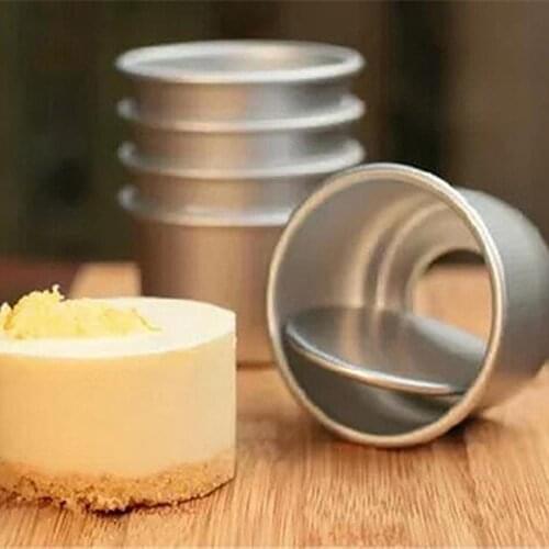 5Pcs 2.5inch Round Mini Cake Pan Removable Bottom Puddings Mold DIY Baking Tools
