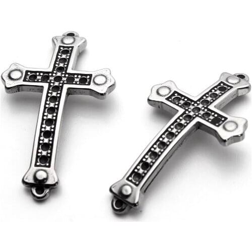 5pcs/lot 23mm*39mm cross Connector Metal Alloy Pendant For DIY bracelet necklace Jewelry Making xgt4