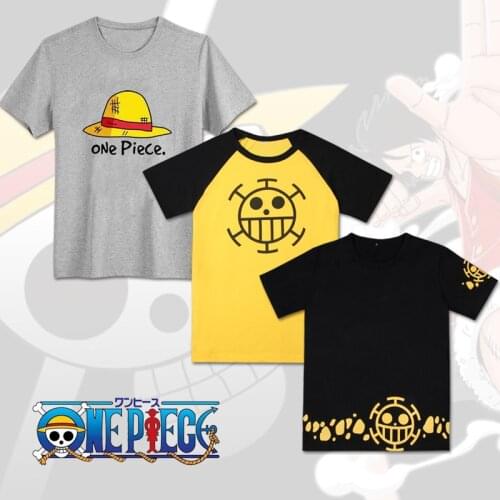 Anime ONE PIECE Summer Monkey D. Luffy Trafalgar Law Cosplay T-shirt Halloween Party Unisex Costume