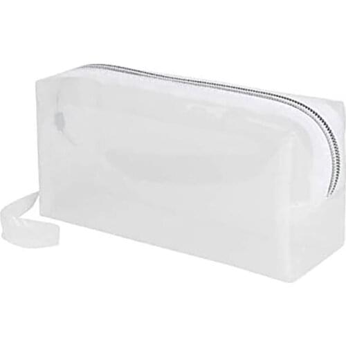 Large Transparent Pencil Case Zipper Cosmetic Jelly Pencil Case Student Stationery Box for Daily Office