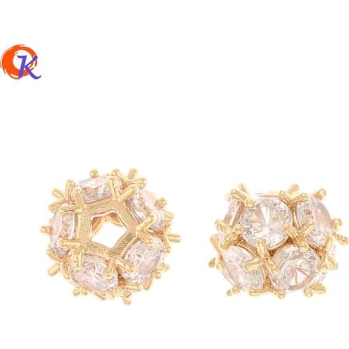 Cordial Design 20Pcs 8*11MM CZ Charms Beads/Jewelry Accessories/Hand Made/Genuine Gold Plating/Earring Findings/DIY Making