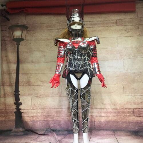 CC70 Mirror dance costumes stage show wears dreess sexy catwalk performance bra models bar suit dj club jacket hat party cosplay