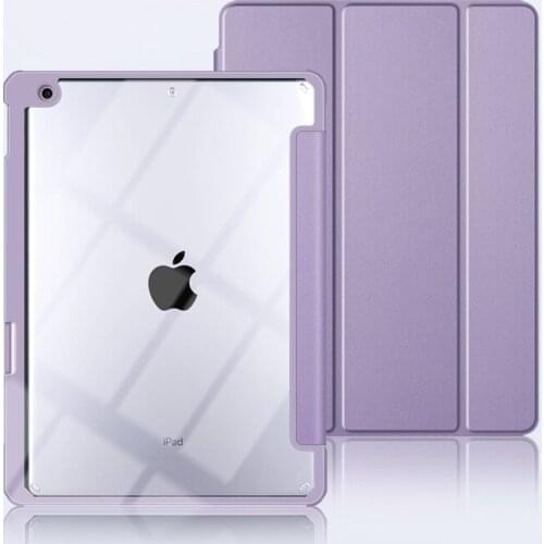 For iPad Air 4 10.9 10.2 Pro 11 Case 2020 Acrylic Ultra-thin Smart Cover Stand for iPad 7th 8th Generation with Pencill Holder