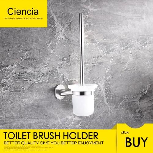 Free shipping SUS304 stainless steel wall mounted toilet brush holder with grass cup household products bath hardware