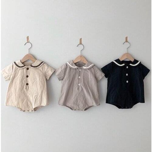 Summer spot cheap childrens clothing unisex cotton short-sleeved triangle romper