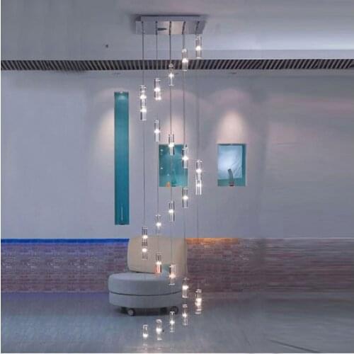 Long Chandeliers Staircase Crystal Spiral Chandelier Lighting Flush Mount Chandeliers Ceiling Hanging Lights suspension light