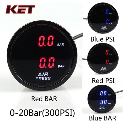 Dual Air Pressure Gauge 20BAR 290PSI air suspension Air ride gauge with 2pieces 1/8NPT electrical sensors
