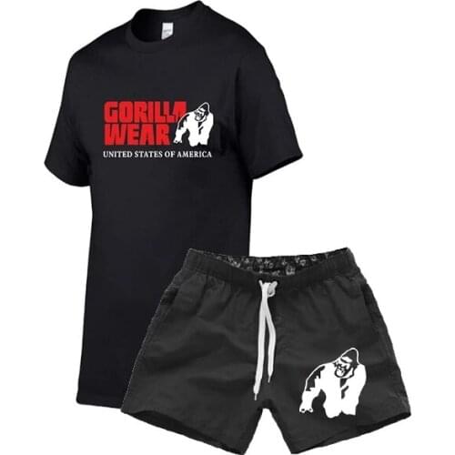 Mens Gorilla wearing Print Tees summer new cotton o neck short sleeve t shirt men fashion trends fitness tshirt free shipping