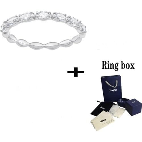 SWA 2019 New Transparent Crystal Ring Delicate Simple Womens Jewelry For Girlfriends Fashion Romantic Birthday Gift