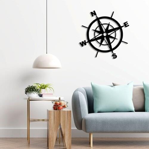 North South Compass No Details Wall Room Home Accessory Wooden Table 50x48cm